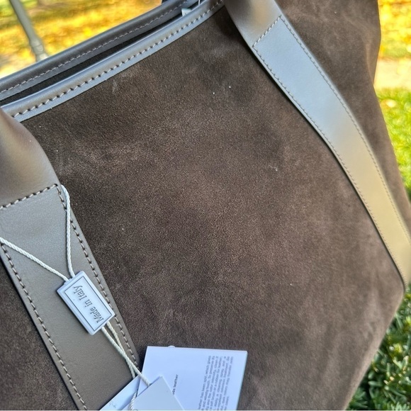 Classic Dark Brown Suede Tote Bag - Picture 5 of 11